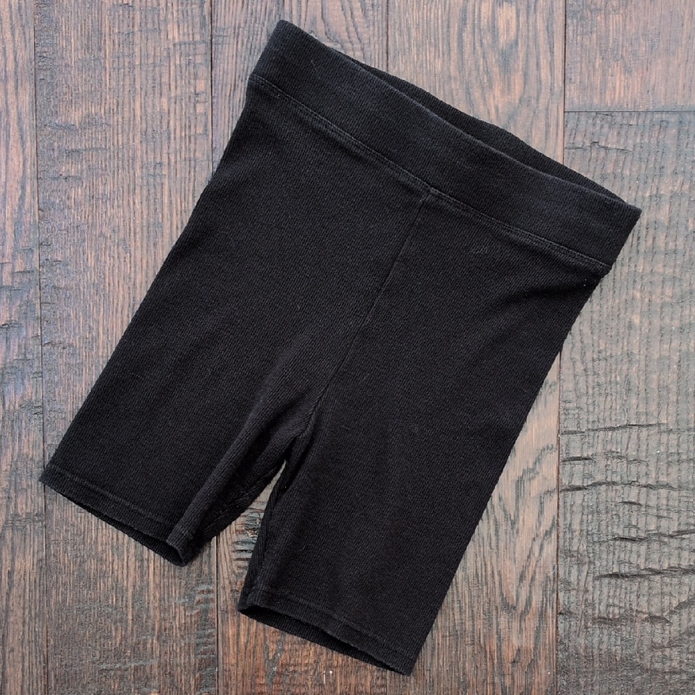 TALENTLESS I Black Midrise 5" Ribbed Biker Shorts, S